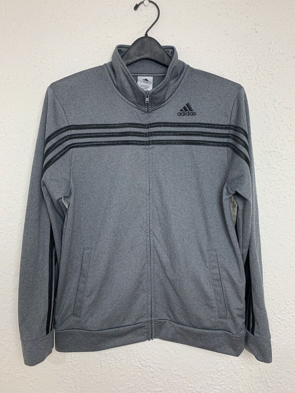 ADIDAS Essentials Boys Full Zip Track Jacket Gray Size 18/20